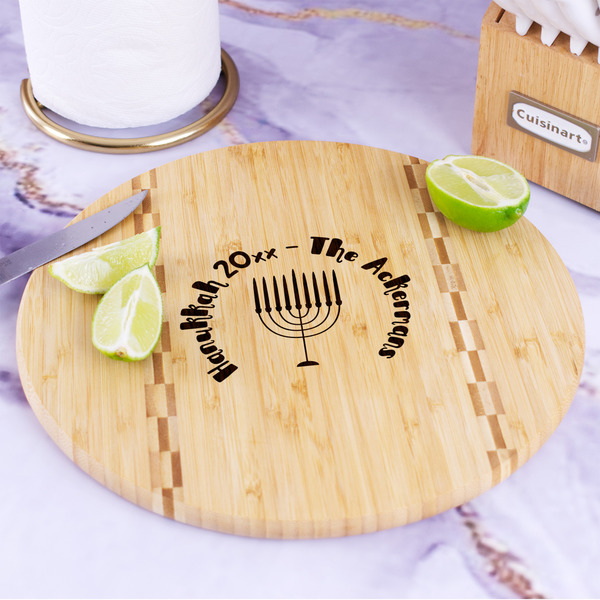 Hanukkah Bamboo Cutting Board - In Context