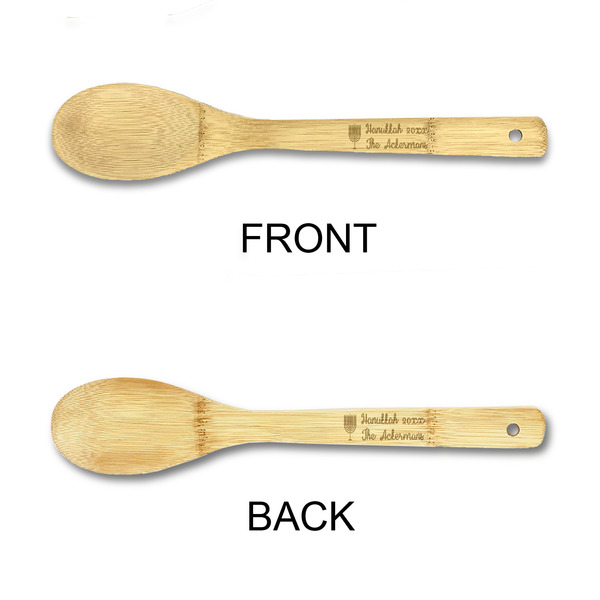 Hanukkah Bamboo Spoons - Double Sided - APPROVAL