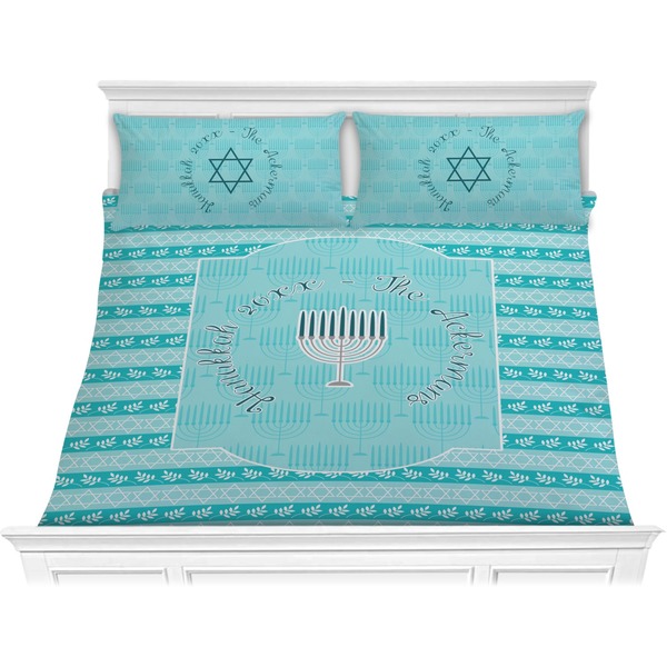 Custom Hanukkah Comforter Set - King (Personalized)