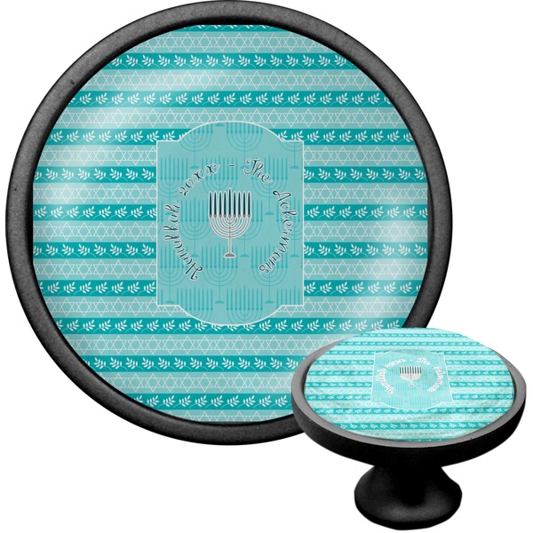 Custom Hanukkah Cabinet Knob (Black) (Personalized)