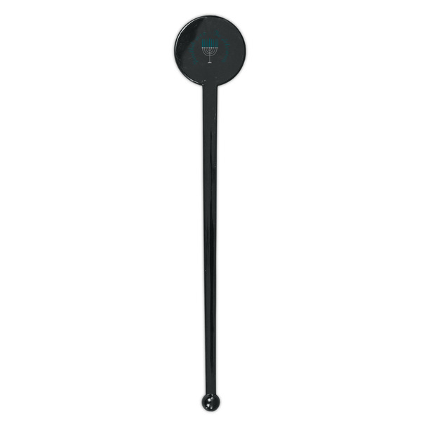 Hanukkah Black Plastic 7" Stir Stick - Round - Single Stick