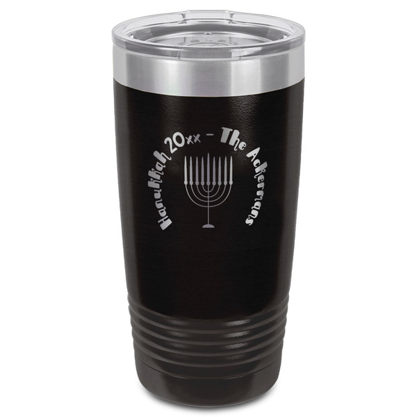 Hanukkah Black Polar Camel Tumbler - 20oz - Front