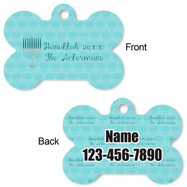 Hanukkah Bone Shaped Dog ID Tag - Large - Approval