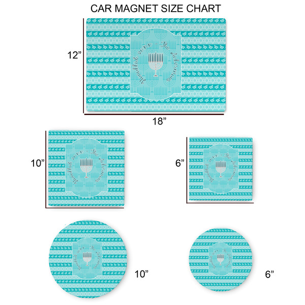 Hanukkah Car Magnets - SIZE CHART