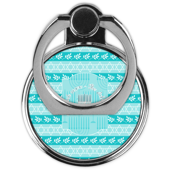 Hanukkah Cell Phone Ring Stand & Holder - Front (Collapsed)