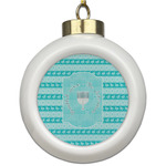 Hanukkah Ceramic Ball Ornament (Personalized)