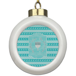 Hanukkah Ceramic Ball Ornament (Personalized)