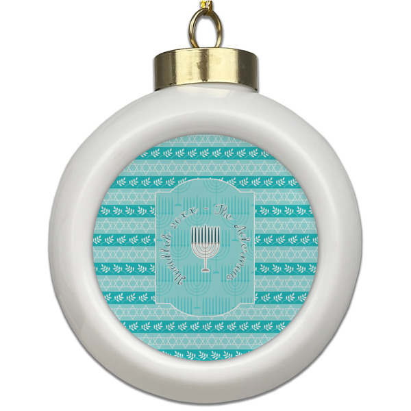 Custom Hanukkah Ceramic Ball Ornament (Personalized)