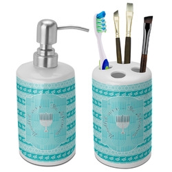 Hanukkah Ceramic Bathroom Accessories Set (Personalized)