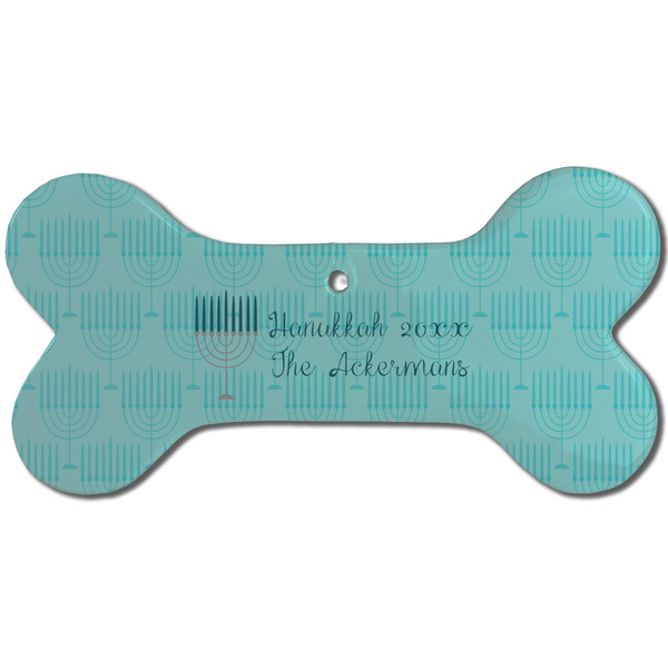 Hanukkah Ceramic Flat Ornament - Bone Front