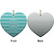 Hanukkah Ceramic Flat Ornament - Heart Front & Back (APPROVAL)