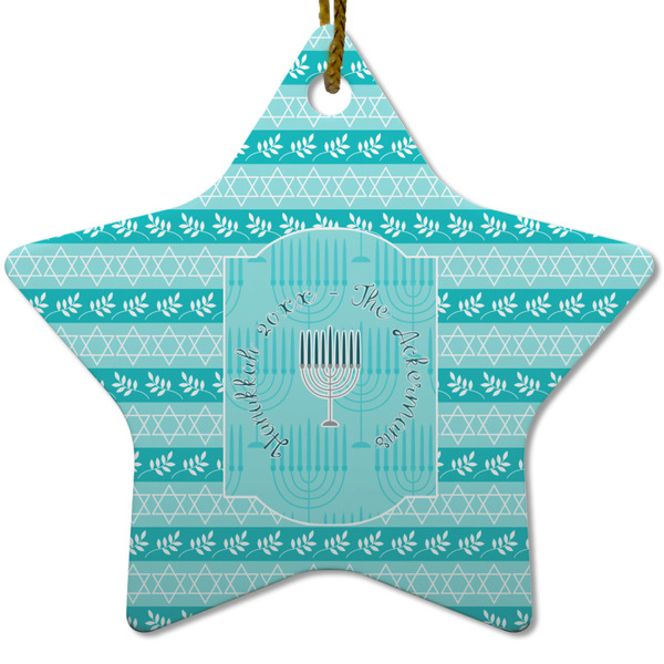 Hanukkah Ceramic Flat Ornament - Star (Front)