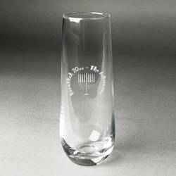 Hanukkah Champagne Flute - Stemless Engraved - Single (Personalized)