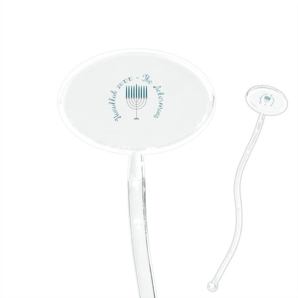 Custom Hanukkah 7" Oval Plastic Stir Sticks - Clear (Personalized)