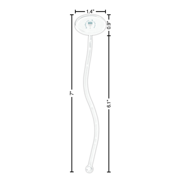 Hanukkah Clear Plastic 7" Stir Stick - Oval - Dimensions