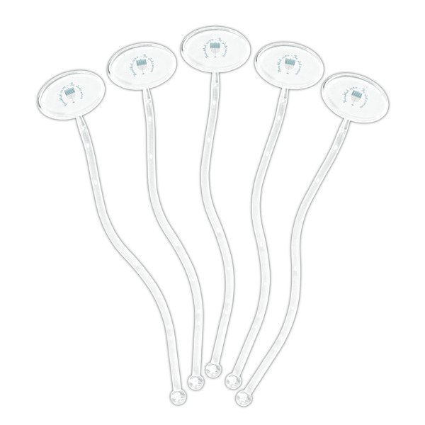 Hanukkah Clear Plastic 7" Stir Stick - Oval - Fan