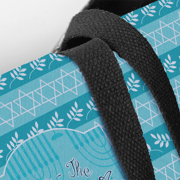 Hanukkah Closeup of Tote w/Black Handles