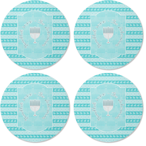 Hanukkah Coaster Round Rubber Back - Apvl