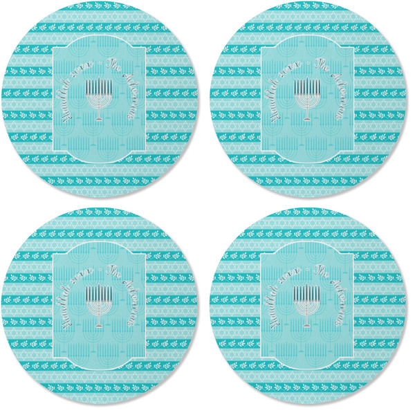 Hanukkah Coaster Round Rubber Back - Apvl