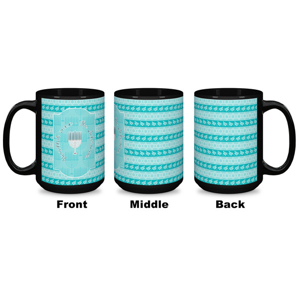 Hanukkah Coffee Mug - 15 oz - Black APPROVAL
