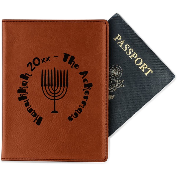 Custom Hanukkah Passport Holder - Faux Leather - Double Sided (Personalized)