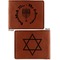 Hanukkah Cognac Leatherette Bifold Wallets - Front and Back