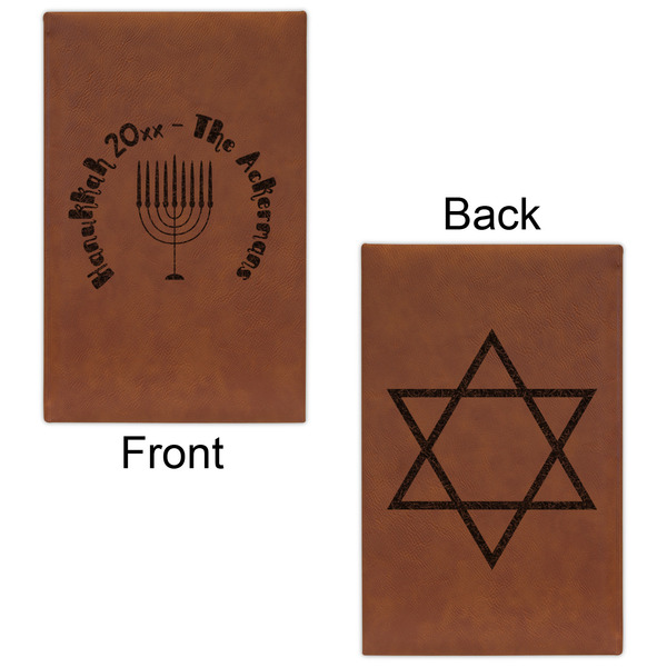 Hanukkah Cognac Leatherette Journal - Double Sided - Apvl