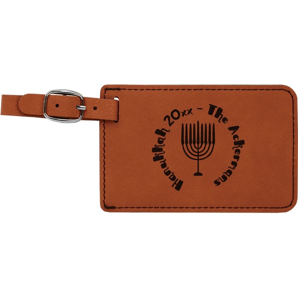 Custom Hanukkah Leatherette Luggage Tag (Personalized)