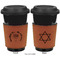 Hanukkah Cognac Leatherette Mug Sleeve - Double Sided Apvl