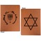 Hanukkah Cognac Leatherette Portfolios with Notepad - Large - Double Sided - Apvl