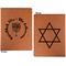 Hanukkah Cognac Leatherette Portfolios with Notepad - Small - Double Sided- Apvl
