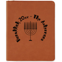 Hanukkah Leatherette Zipper Portfolio with Notepad - Double Sided (Personalized)