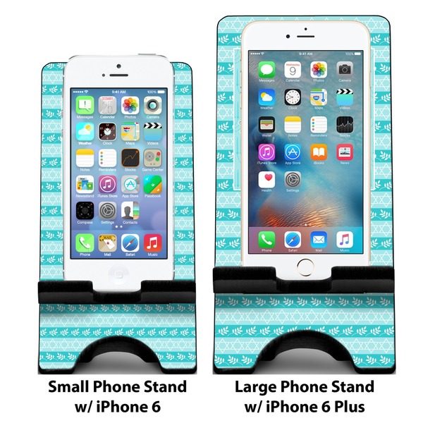 Hanukkah Compare Phone Stand Sizes - with iPhones