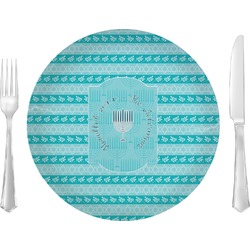 Hanukkah Glass Lunch / Dinner Plate 10" (Personalized)