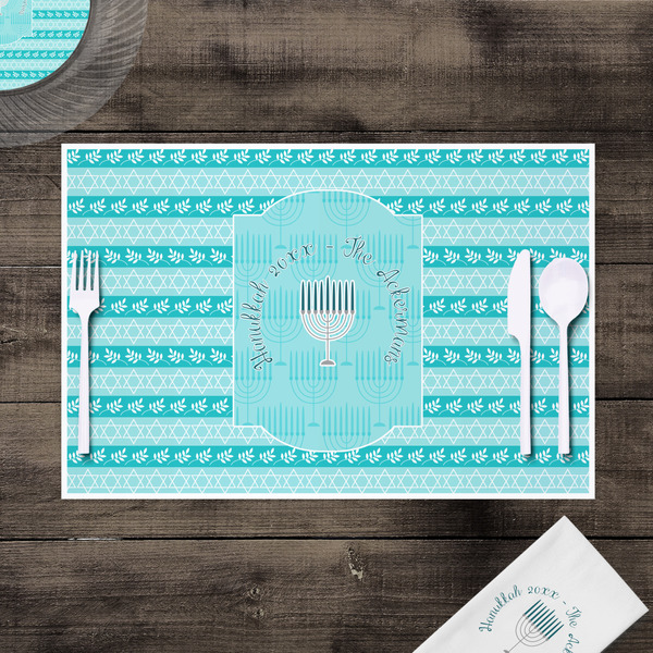 Hanukkah Disposable Paper Placemat - In Context