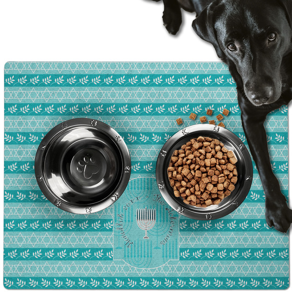 Hanukkah Dog Food Mat - Large LIFESTYLE