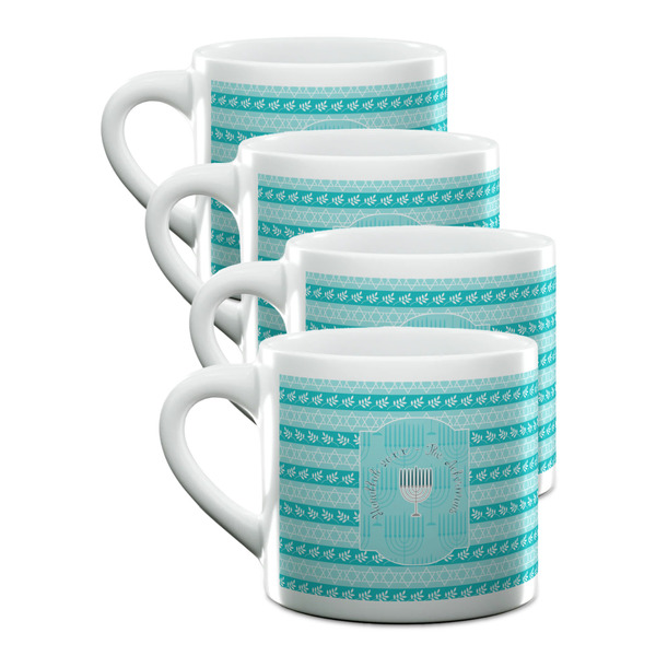 Custom Hanukkah Double Shot Espresso Cups - Set of 4 (Personalized)
