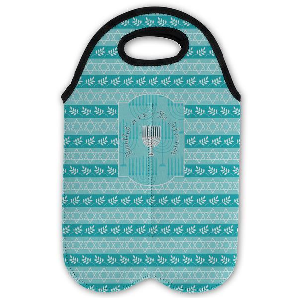 Hanukkah Double Wine Tote - Flat (new)