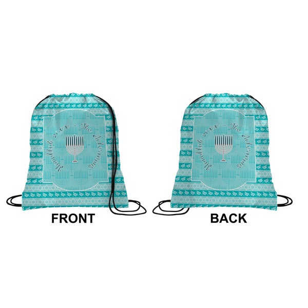 Hanukkah Drawstring Backpack Front & Back Small