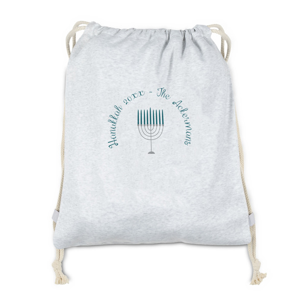 Custom Hanukkah Drawstring Backpack - Sweatshirt Fleece - Double Sided (Personalized)