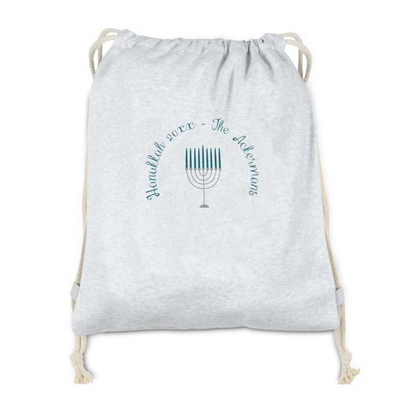 Custom Hanukkah Drawstring Backpack - Sweatshirt Fleece - Single Sided (Personalized)