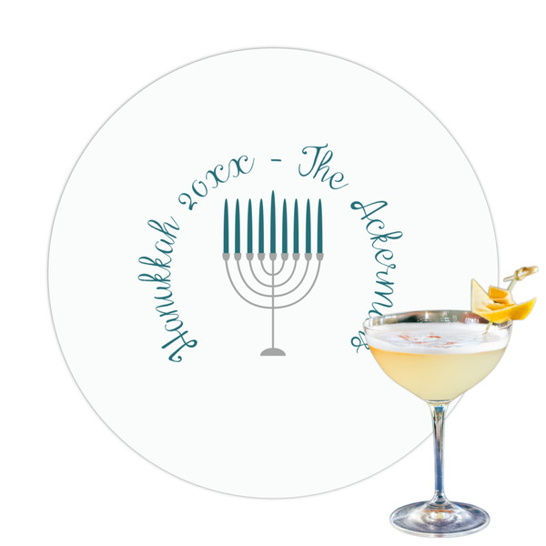 Custom Hanukkah Printed Drink Topper - 3.25" (Personalized)