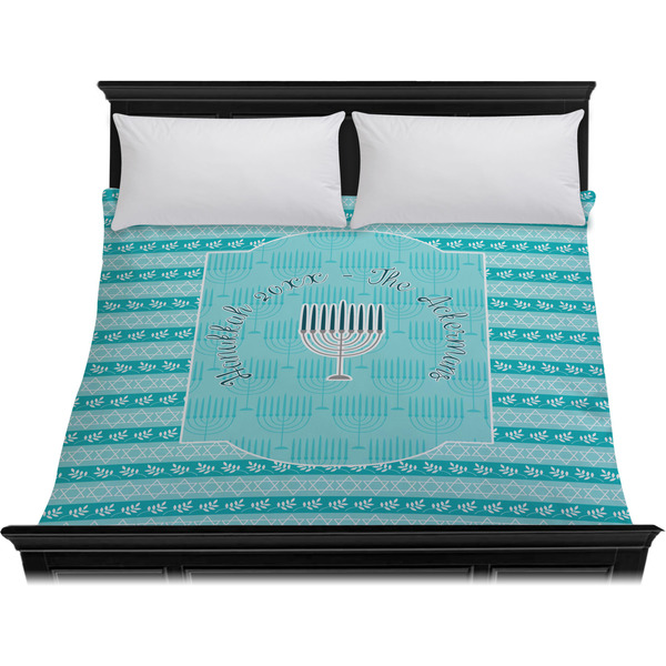 Hanukkah Duvet Cover - King - On Bed - No Prop
