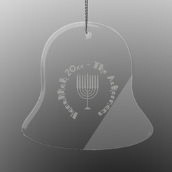 Hanukkah Engraved Glass Ornament - Bell (Personalized)