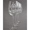 Hanukkah Engraved Wine Glasses Set of 4 - Front View