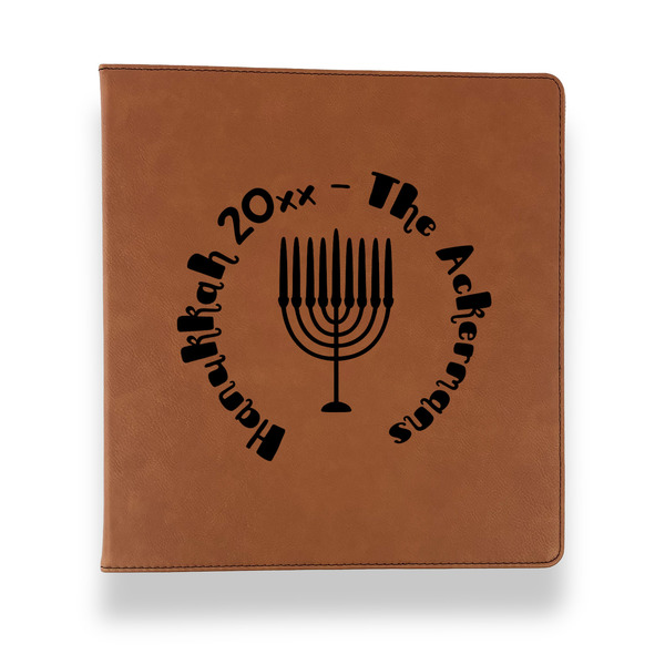 Custom Hanukkah Leather Binder - 1" - Rawhide (Personalized)
