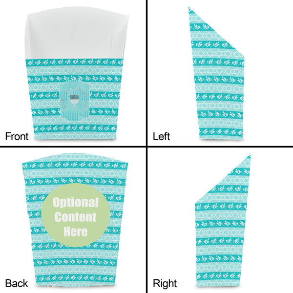 Hanukkah French Fry Favor Box - Front & Back View