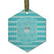 Hanukkah Flat Glass Ornament - Hexagon w/ Name or Text