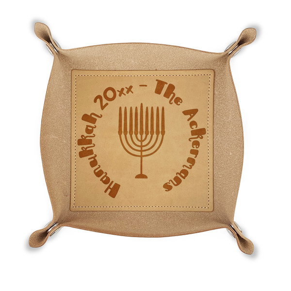 Custom Hanukkah Genuine Leather Valet Tray (Personalized)