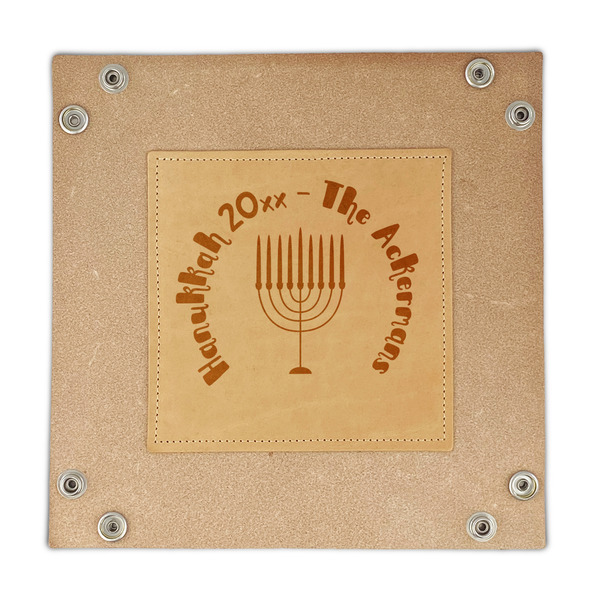 Hanukkah Genuine Leather Valet Trays - FRONT